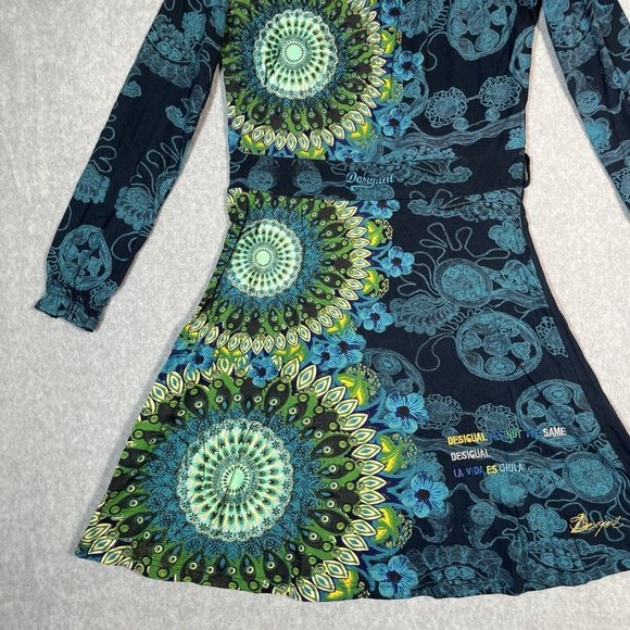 Designual Dress XL Multi Color Mandala Fit Flare Artsy Bohemian La Vida Es Chula - Picture 5 of 16